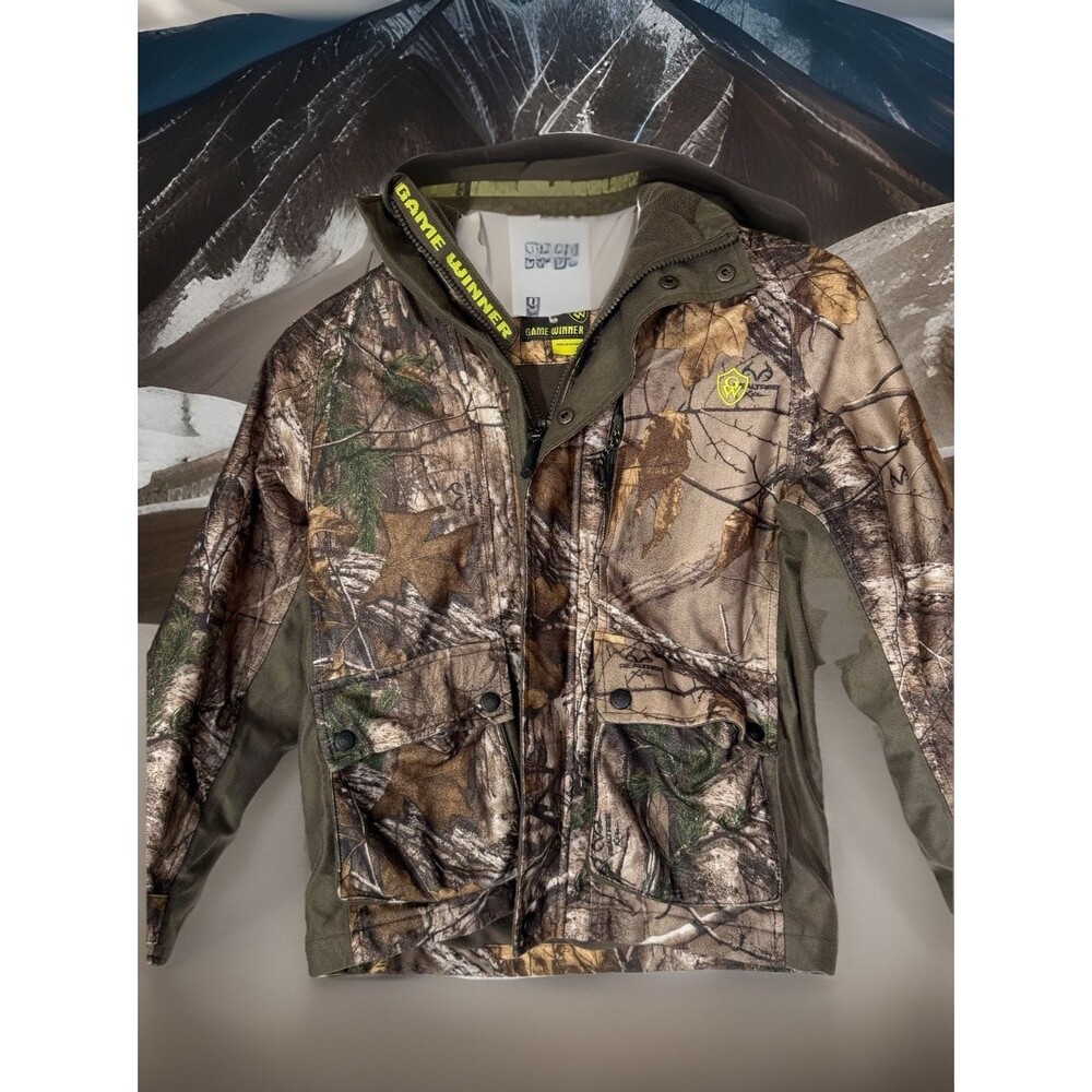 Game Winner Camo Jacket Mens M Hunting Waterproof Hooded Outdoor Coat